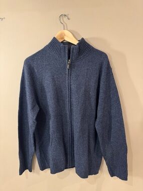 Black Brown 1826 Navy Full-Zip Knit Sweater